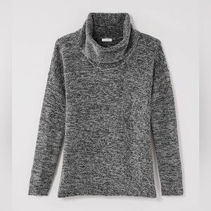 J. Jill marled cowl-neck long-sleeved top, black/white stripe, size S